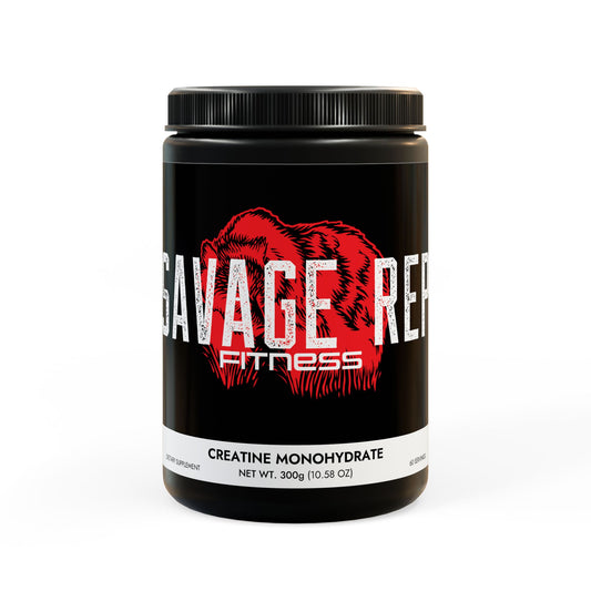 Savage Rep Creatine Monohydrate – Premium Supplement for Strength, Performance, and Recovery (300g, 10.58oz)