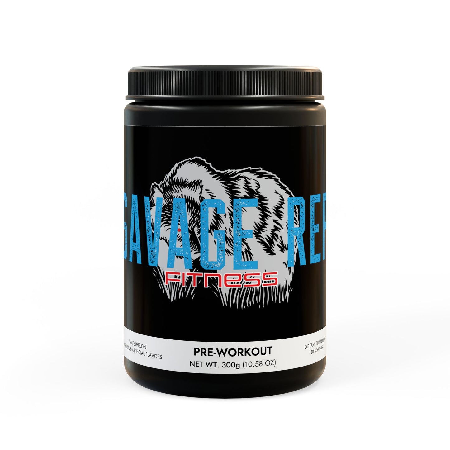 Savage Rep Watermelon Pre-Workout – High-Performance Energy Supplement for Intense Workouts (300g, 10.58oz)