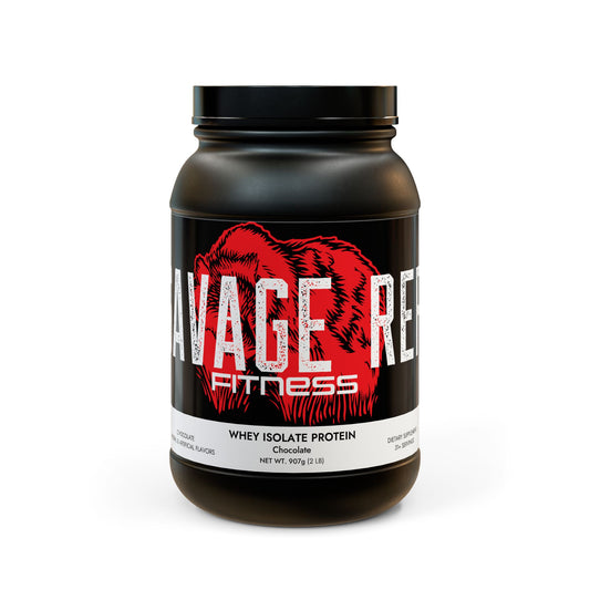 Savage Rep Chocolate Whey Isolate Protein – High-Performance Protein with BCAAs and Digestive Enzymes (907g, 2lb)