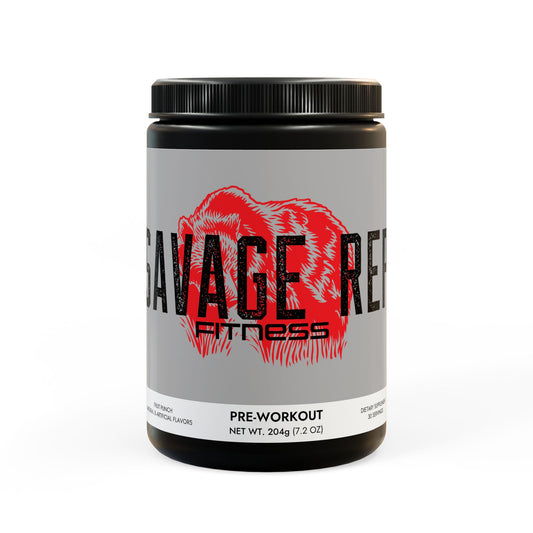 Savage Rep Fruit Punch Pre-Workout – All-Natural Energy and Performance Booster for Intense Workouts (204g, 7.1oz)