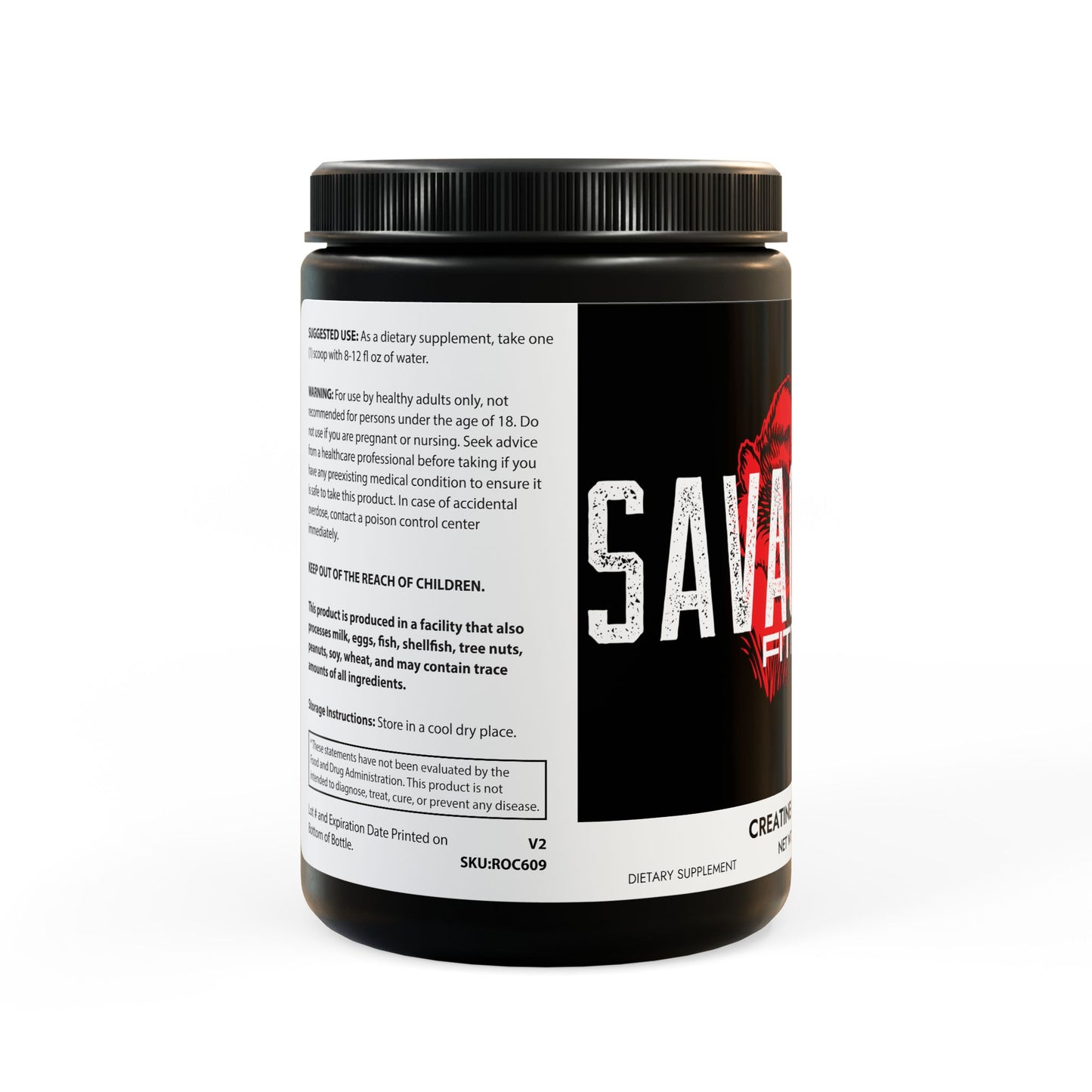 Savage Rep Creatine Monohydrate – Premium Supplement for Strength, Performance, and Recovery (300g, 10.58oz)