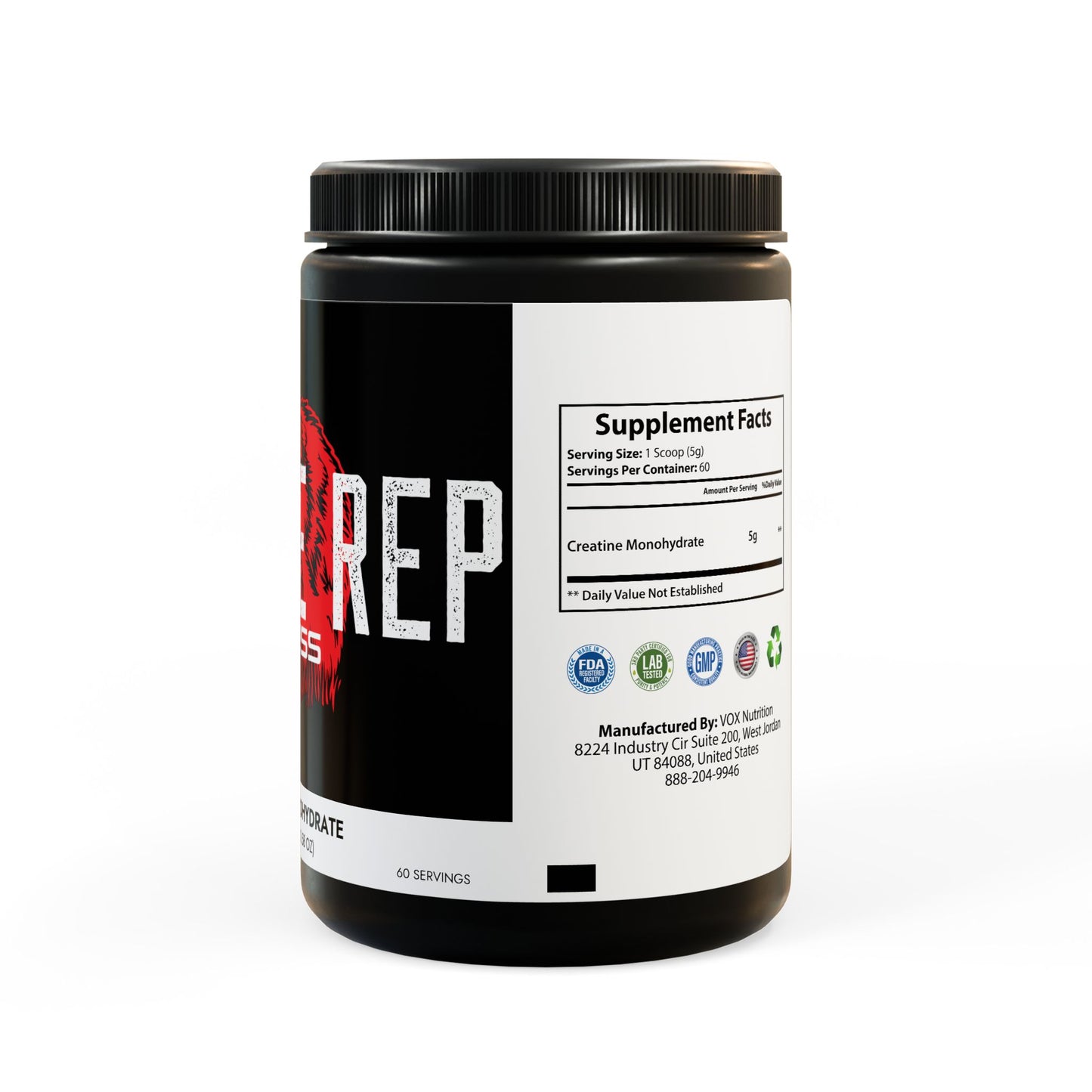 Savage Rep Creatine Monohydrate – Premium Supplement for Strength, Performance, and Recovery (300g, 10.58oz)